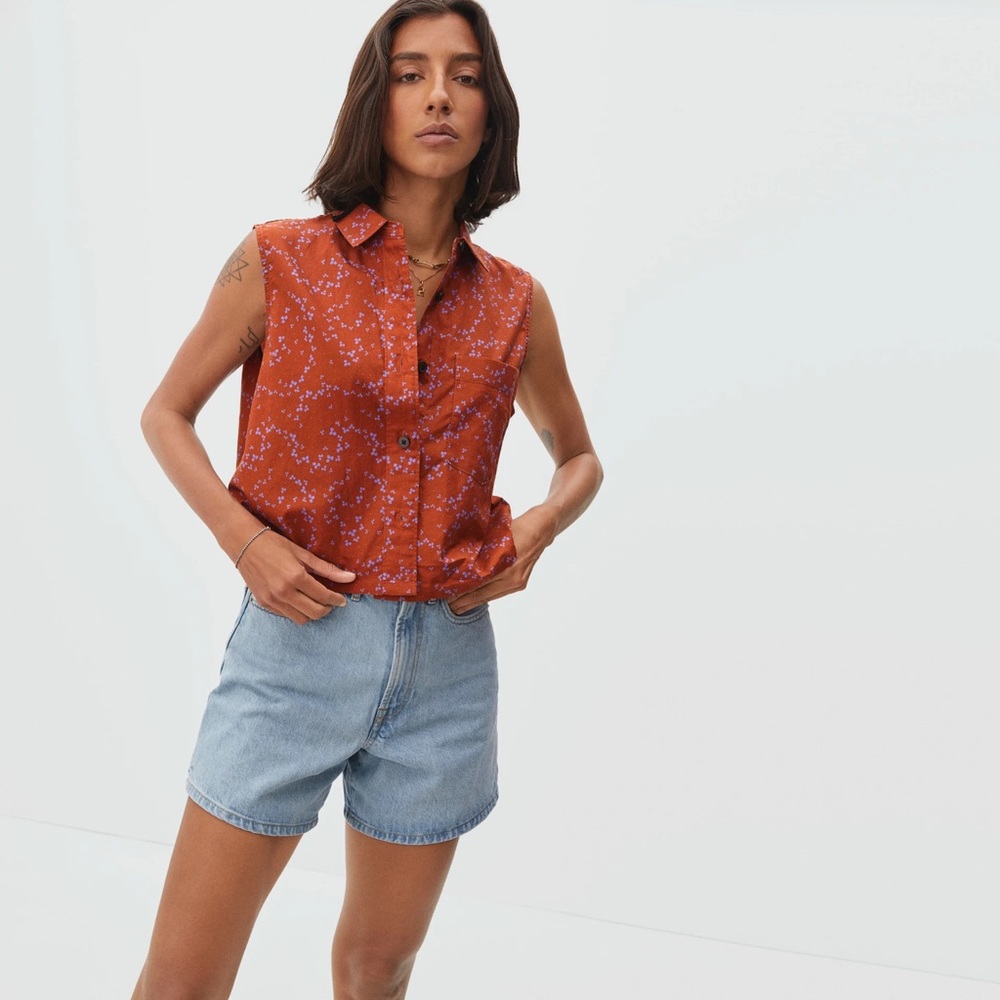 Everlane The Way-Short Cut-Off Shirt